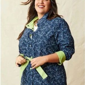 Matilda Jane Brighten the Day Navy Blue Floral Softshell Jacket  L